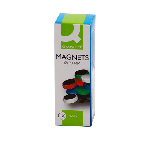Magneti per lavagne bianche 20 mm Q-Connect colori assortiti - conf. 10 pezzi -  - KF02637